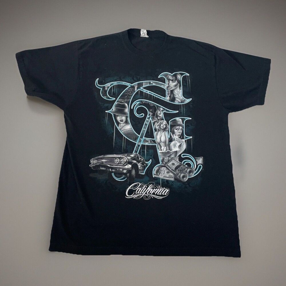 Sel Graphic T-shirt California Ladies Car Men’s XL Black